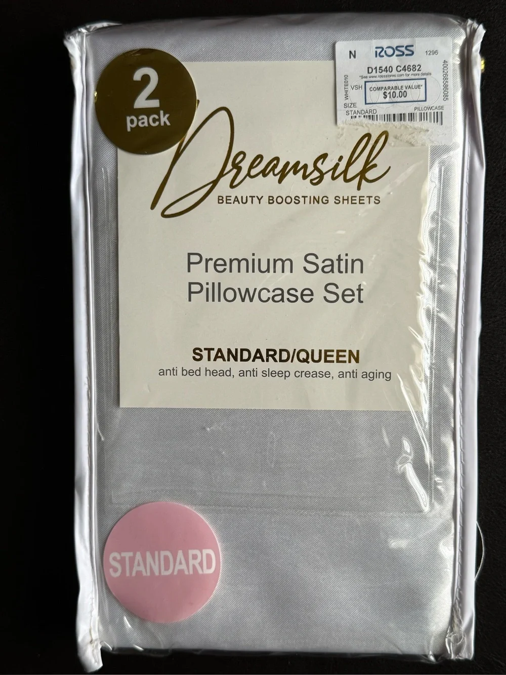 Premium Satin Pillowcase Set - Silver (2-Pack)